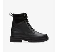 Clarks Girls Prague Style Kid Black Leather Ankle Boots Leather Casual