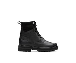 Clarks Girls Prague Top K. Half Length Boots, Black (Black Leather), 12 UK