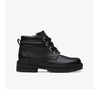 Clarks Girls Prague Zip Kid Black Leather Ankle Boots Leather School