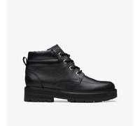 Clarks Girls Prague Zip O. Black Leather Boots