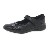 Clarks Girls Relda Spark K. Oxford Flat, Black Leather, 0.5 UK