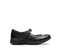Clarks Girls Relda Spark K. Oxford Flat, Black Leather, 7.5 UK Child