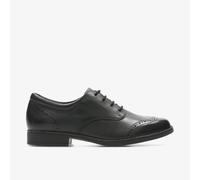 Clarks Girls Sami Walk Youth Black Leather Brogues Leather School