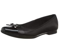 Clarks Girl's Scala Bloom Y Ballet Flats, Black Leather, 3 UK Wide