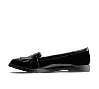 Clarks Girls Scala Bright Y Mocassins, Black Pat, 5.5 UK