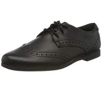 (Black, UK 9 Junior) Girls Clarks School Shoes Scala Lace - H Fit