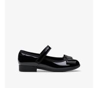 Clarks Girls Scala Tap Toddler Black Patent School Shoes,Mary Jane Patent School