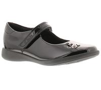 Clarks Girls School Shoes Etch Mist Leather Touch Fastening black - Size UK 10 Kids