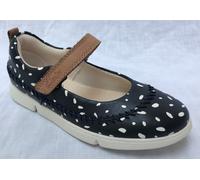 Clarks Girls Tri Molly Blue Combi Italian Soft Leather Trigenic Shoes