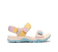 Clarks Girls Wharf Tide Kid White Combination Flat Sandals,Two Part Sandals