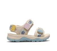 Clarks Girls Wharf Tide Toddler White Combination Flat Sandals,Two Part Sandals