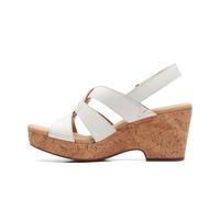 Clarks Women's Giselle Beach Sandal, White Leather, 7.5 UK