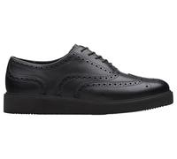 Clarks Womens Glickly Brogue 2 Black Leather Brogues,Lace Up Leather Casual