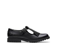 Clarks Griffin Mia 2 Black Leather T Bar Shoes Black