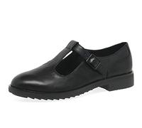 Clarks Griffin Town Leather Shoes In Black Standard Fit Size 4