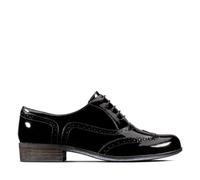 Clarks Womens Hamble Oak Black Patent Brogues,Lace Up Patent Casual