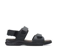 Clarks Hapsford Creek, mens Ankle Strap, Black tumbled leather, 10 UK (44.5 EU)