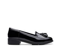 (Black, UK 6.5) Ladies Clarks Tassel Detailed Slip On Loafer Shoes Havisham Edge - E Fit