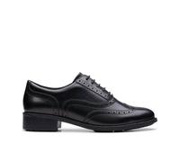 Clarks Womens Havisham Oak Black Leather Brogues,Lace Up