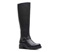 Clarks Hearth Rae Black Leather Boots Black