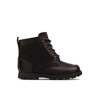 Clarks Heath Chard K Boys' Ankle Boots, Black leather, 8 UK