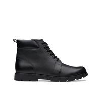 Clarks Heath Mid Youth Leather Boots In Black Wide Fit Size 3