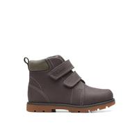 CLARKS Heath Strap T Combat Boot, Grey, 4.5 UK Child