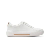 Clarks Hollyhock Walk Off White Leather Trainers White