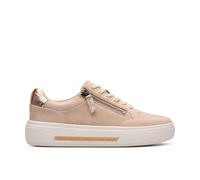Clarks Hollyhock Zip Sand Nubuck Trainers In Beige Beige 3.5-Standard Fit