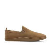 Clarks Home Mocc Slipper Suede Slippers In Tan Size 11