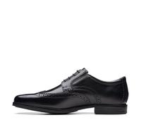 Clarks Howard Wing Black Leather Mens Brogues Lace Up Formal Shoes G Fitting