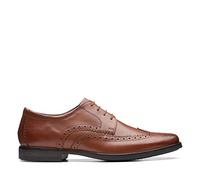 Clarks Howard Wing Men's Brogue, Dark Tan Lea, 11 UK