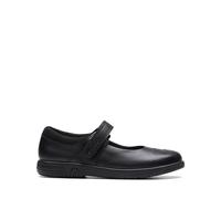 Clarks Jazzy Jig Kid Leather Shoes in Black Size 1.5