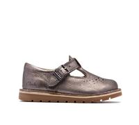 Clarks Joyful Skip Toddler Pewter T Bar Shoes in Grey | Size: 5.5-Standard Fit Clarks Grey 5.5-Standard Fit