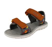 Clarks Kids Clarks Pattern Detailed Adjustable Sandals Surfing Tide K - Grey/Orange - UK 10.5 Child