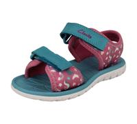 Clarks Kids Clarks Pattern Detailed Adjustable Sandals Surfing Tide K - Hot Pink - UK 10.5 Child