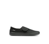 Clarks Kids Hopper Run Canvas Strap Plimsoll, Black, Size 1.5 Older Black