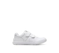 Clarks Kids Leather Riptape Trainers (7 Small - 2.5 Large) - 13 SG - White, White