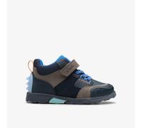 Clarks Kids' Steggy 2 Glow Leather Trainers, Navy Combi