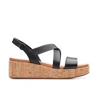 Clarks Kimmei Cork, Wedge Sandal, Black,