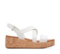 Clarks Kimmei Cork, Wedge Sandal, White,
