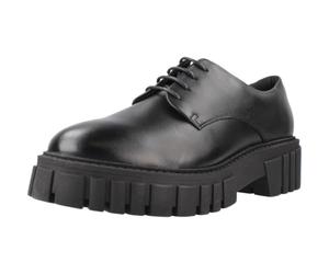 Clarks Ladies Chunky Sole Lace Up Smart Shoes Page Walk - Black Leather - UK Size 6.5D - EU Size 40 - US Size 9M