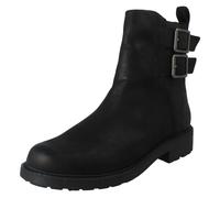 Clarks Ladies Clarks Buckle Detailed Zip Fastening Leather Ankle Boots Orinoco2 Bay - Black - UK 5