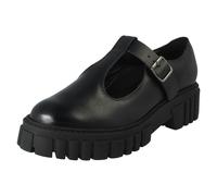 Clarks Ladies Clarks Buckle Fastening Chunky Sole T-Bar Smart Shoes Page Bar - Black - UK 5