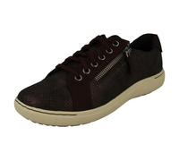 Clarks Ladies Clarks Casual Lace Up Trainers - Nalle Lace - Wine Interest - UK 5