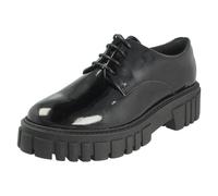 Clarks Ladies Clarks Chunky Sole Lace Up Smart Shoes Page Walk - Black Patent - UK 4