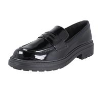Clarks Ladies Clarks Chunky Sole Piped Trim Loafer Shoes Orinoco3 Edge - Black Patent - UK 6.5