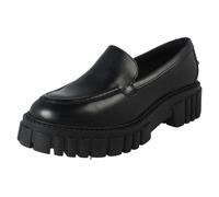 Clarks Ladies Clarks Chunky Sole Slip On Loafer Smart Shoes Page Loafer - Black Leather - UK 5