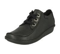 Clarks Ladies Clarks Comfortable Lace Up Flats Funny Dream - Black - UK 3.5 - D