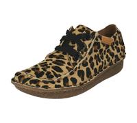 Clarks Ladies Clarks Comfortable Lace Up Shoes Funny Dream - Leopard Print Pony - UK 4.5